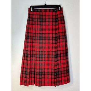 Vintage Century of Boston Grunge Plaid Wool Blend Pleated Skirt - Size 4